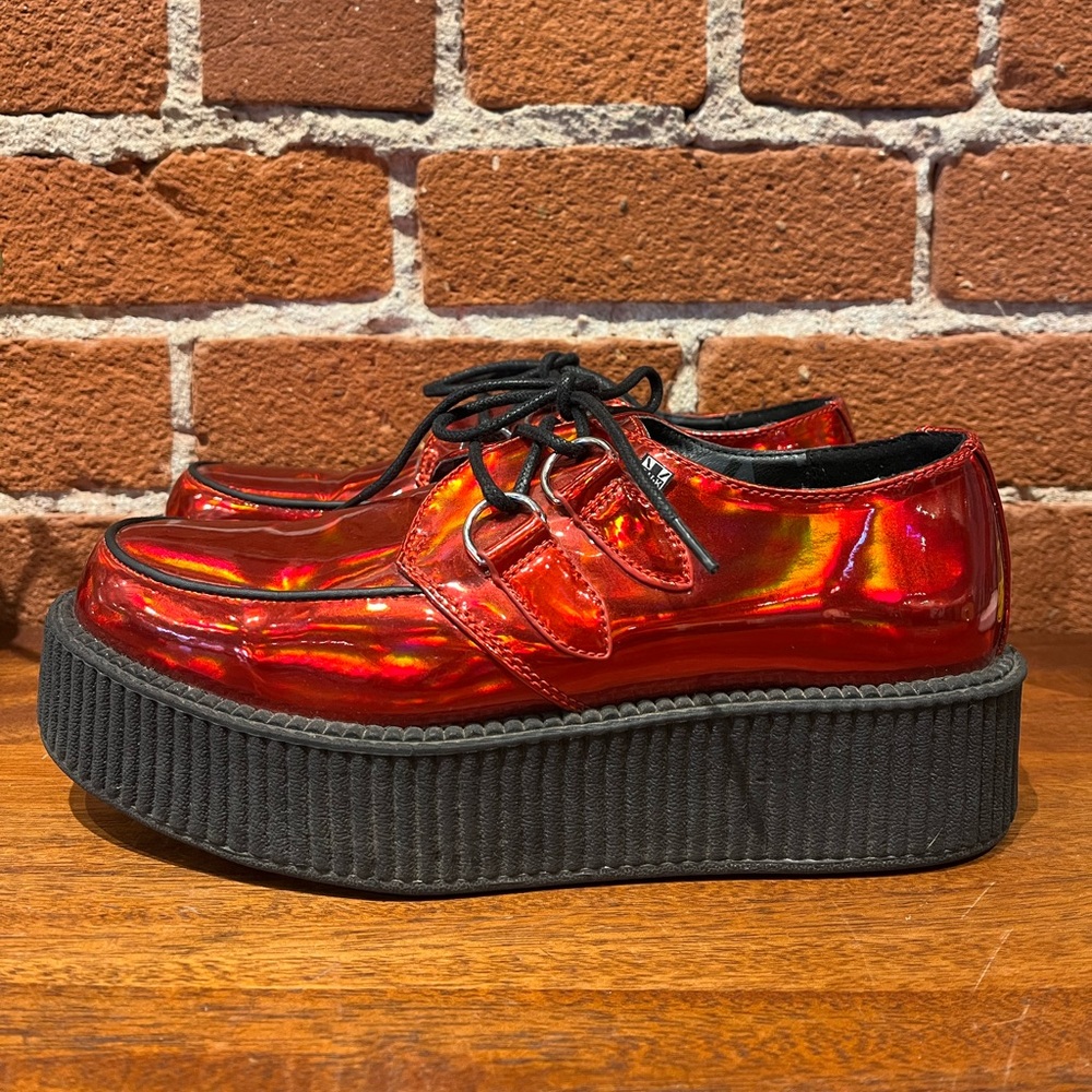 T-U-K Red Metallic Creeper Platforms
